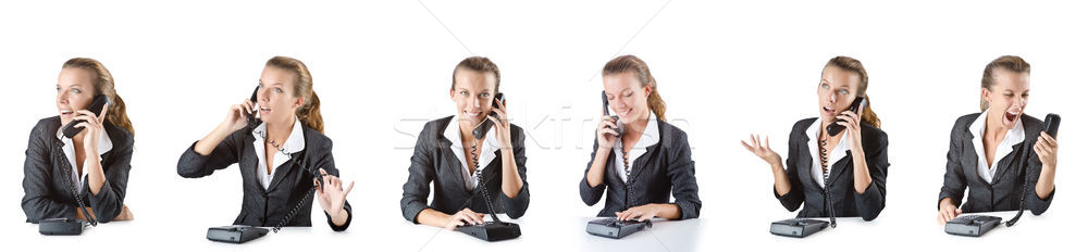 Call center assistant responding to calls Stock photo © Elnur