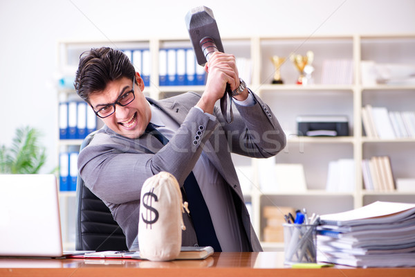 The angry aggressive businessman in the office Stock photo © Elnur