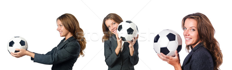 ストックフォト: 女性実業家 · サッカー · 白 · ビジネス · 作業 · スポーツ