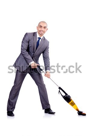 Stock photo: Businessman with shackles on white