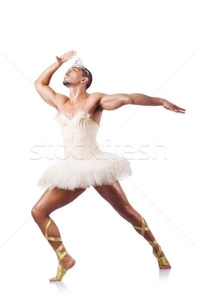 Stock photo: Muscular ballet performer in funny concept