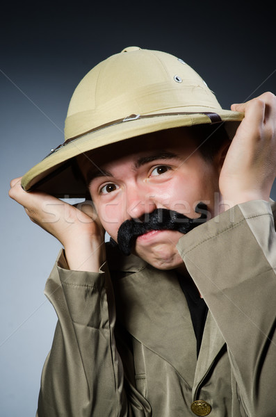 Man in safari hat in hunting concept Stock photo © Elnur
