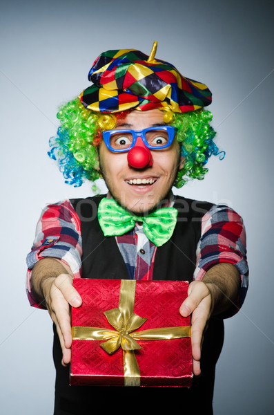 Grappig clown Rood verjaardag vak leuk Stockfoto © Elnur