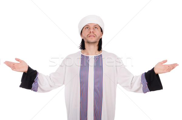 Stock photo: Concept with arab man isolated on white