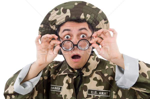 Funny soldier in military concept Stock photo © Elnur