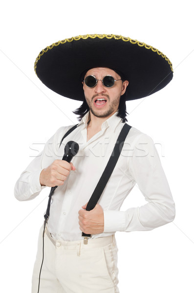 Divertente uomo indossare mexican sombrero Hat Foto d'archivio © Elnur
