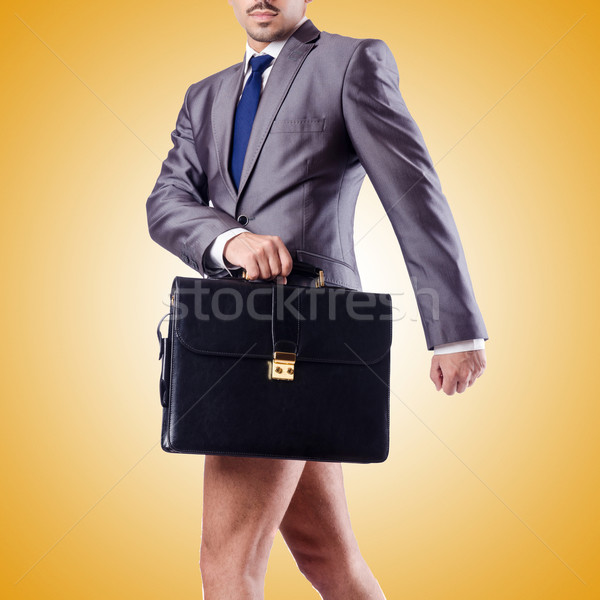 Meztelen üzletember aktatáska gradiens arc divat Stock fotó © Elnur