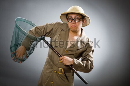 Soldier with handgun against gray Stock photo © Elnur