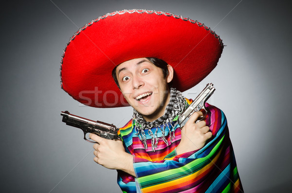 Man levendig Mexicaanse handgun grijs Stockfoto © Elnur