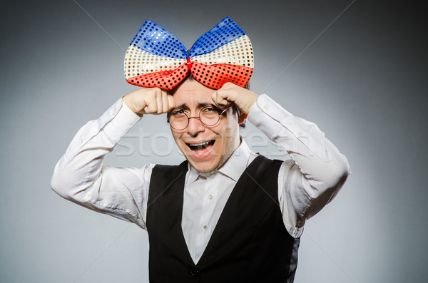 Funny man with giant bow tie Stock photo © Elnur
