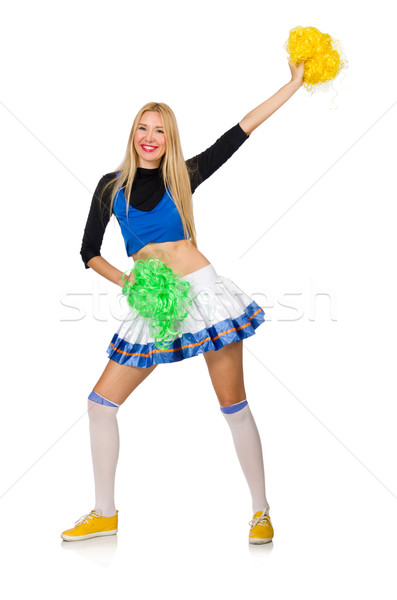 Femme cheerleader isolé blanche sexy danse Photo stock © Elnur