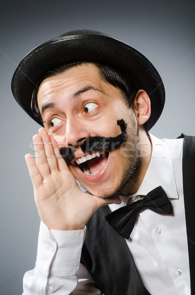 商业照片: 滑稽 · 男子 · 复古 · 快乐 · 工作 · 商人