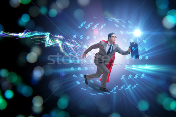 Businessman in hamster wheel chasing dollars Stock photo © Elnur