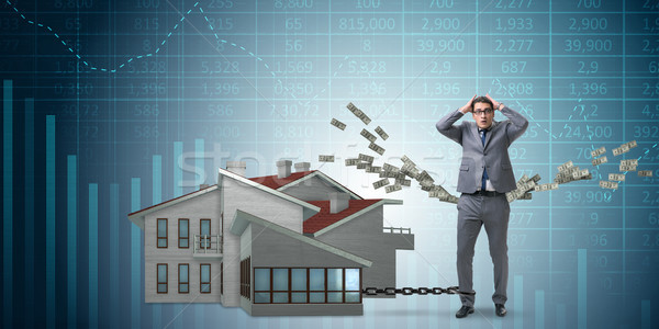 Biznesmen hipoteka dług finansowanie ceny człowiek Zdjęcia stock © Elnur
