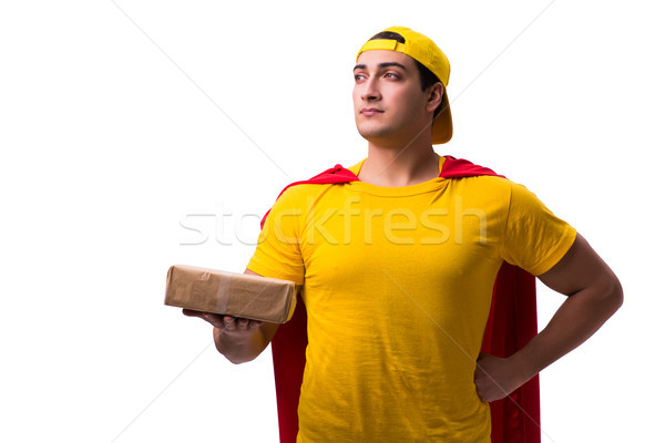 [[stock_photo]]: Livraison · Guy · isolé · blanche · sourire