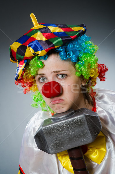 Funny clown komiczny zabawy kobiet narzędzie Zdjęcia stock © Elnur
