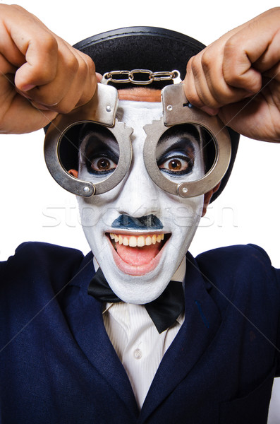 Man with handcuffs isolated on white Stock photo © Elnur