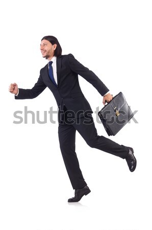 Businessman with shackles on white Stock photo © Elnur