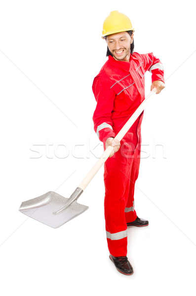 человека красный лопата работу саду промышленности Сток-фото © Elnur