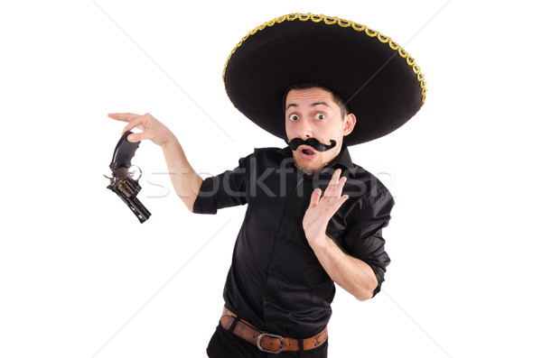 Funny mexicano sombrero sombrero mano hombre Foto stock © Elnur