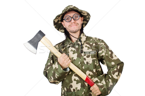 Funny soldier in military concept Stock photo © Elnur