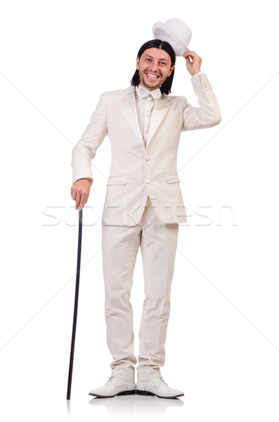 Gentleman blanche costume isolé homme danse [[stock_photo]] © Elnur