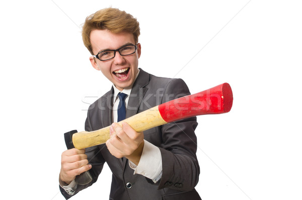 Young businessman with weapon isolated on white Stock photo © Elnur