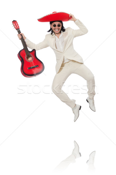 Mexicano guitarrista aislado blanco fiesta fondo Foto stock © Elnur