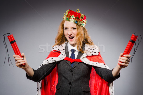 Nő királynő üzletasszony dinamit munka üzletember Stock fotó © Elnur