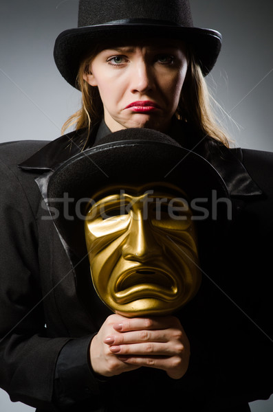 Nő maszk vicces művészet színház munkás Stock fotó © Elnur