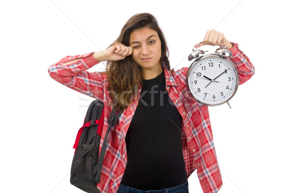 Young student girl with alarm clock Stock photo © Elnur