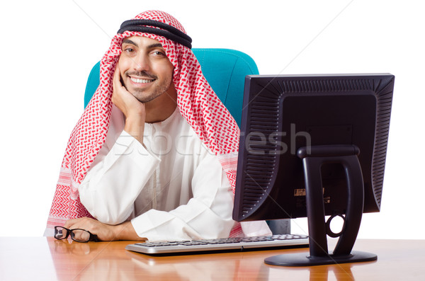 Arab man working in the office Stock photo © Elnur