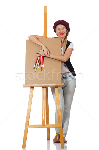 Woman artist isolated on the white Stock photo © Elnur