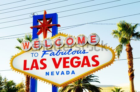 Beroemd Las Vegas teken heldere weg Stockfoto © Elnur