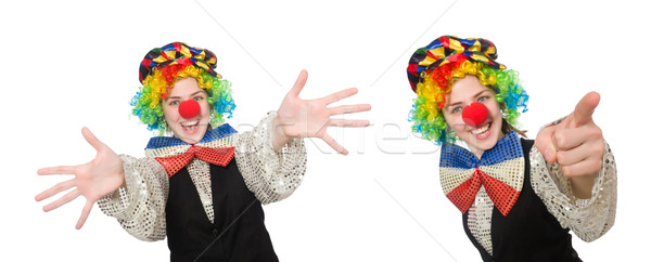 Female clown isolated on white Stock photo © Elnur