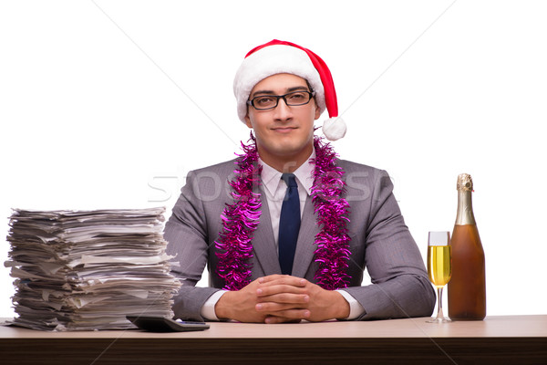 The young businessman celebrating christmas in office Stock photo © Elnur