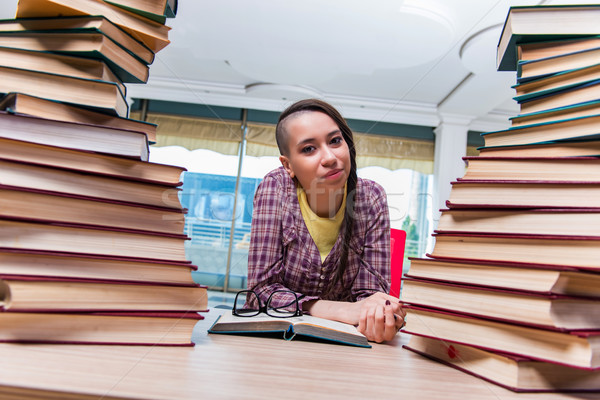 Young female student preparing for exams Stock photo © Elnur