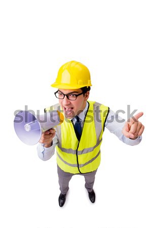 Böse Bau Supervisor isoliert weiß Business Stock foto © Elnur