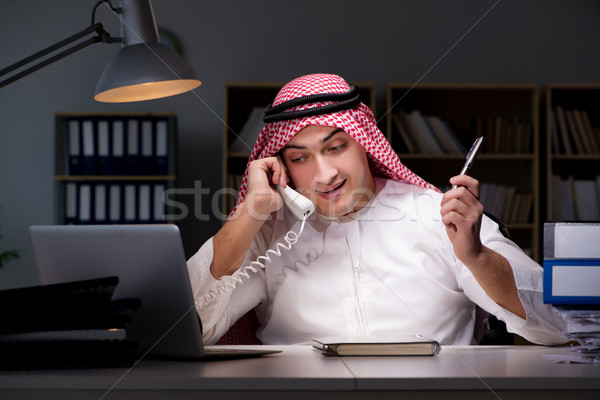 The arab businessman working late in office Stock photo © Elnur