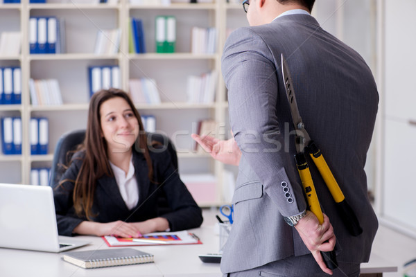 Kantoor conflict man vrouw zakenman werknemer Stockfoto © Elnur