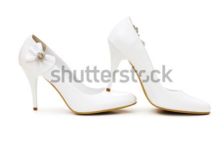 Femeie picioare alb fată modă Imagine de stoc © Elnur