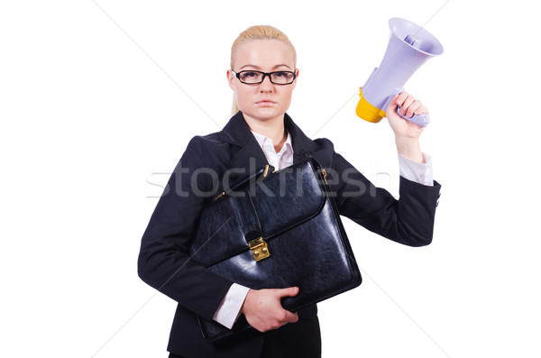 Femme femme d'affaires haut-parleur blanche affaires bureau Photo stock © Elnur