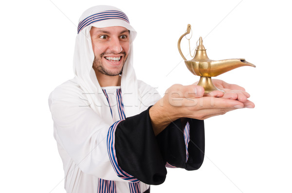 Arab man lamp geïsoleerd witte business Stockfoto © Elnur