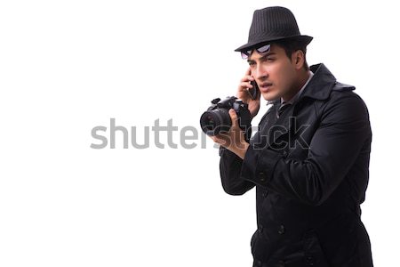Man with gun and vintage hat Stock photo © Elnur