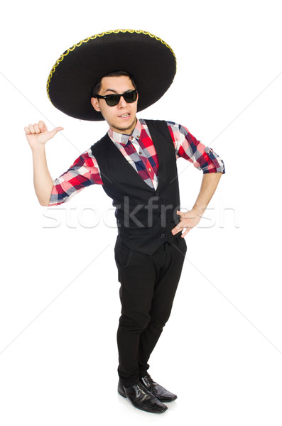 Stock photo: Funny mexican with sombrero in concept