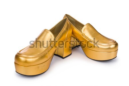 Golden woman shoes isolated on the white Stock photo © Elnur