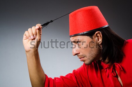 Young detective with pipe and magnifying glass Stock photo © Elnur