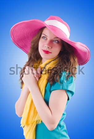 Foto stock: Nina · vacaciones · de · verano · mujer · moda · verano · jóvenes