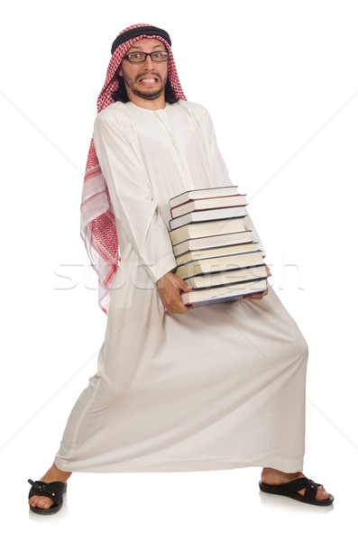 Arab man with books isolated on white Stock photo © Elnur