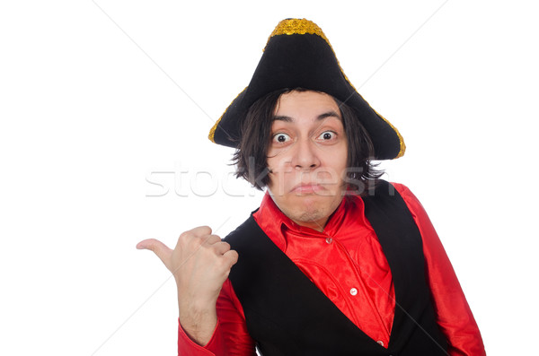 Funny pirata aislado blanco sombrero militar Foto stock © Elnur